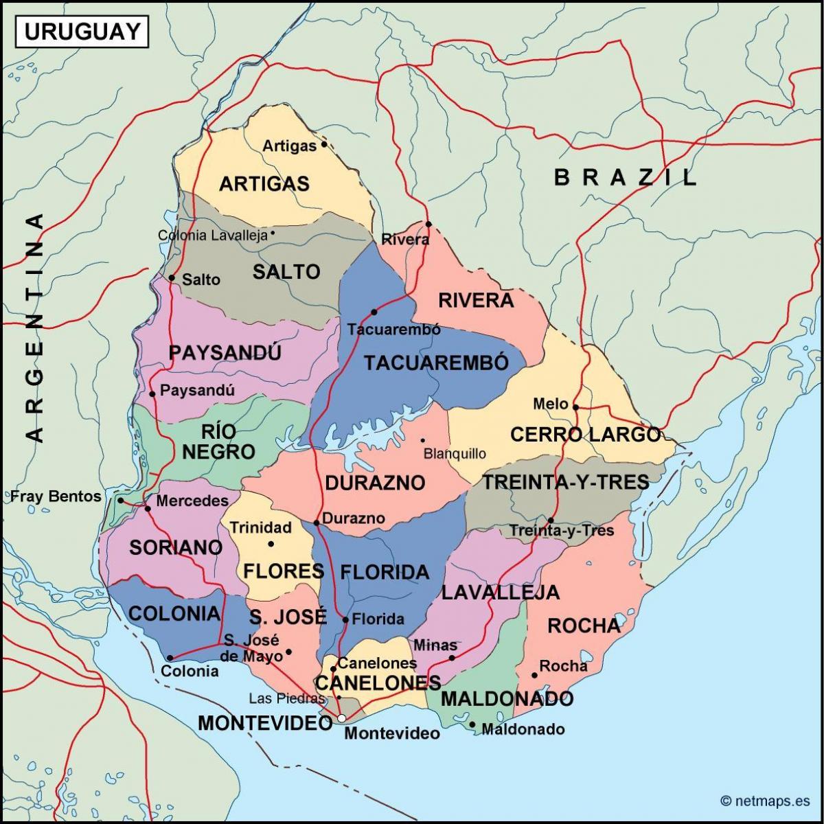 Mapa de maldonado, Uruguay
