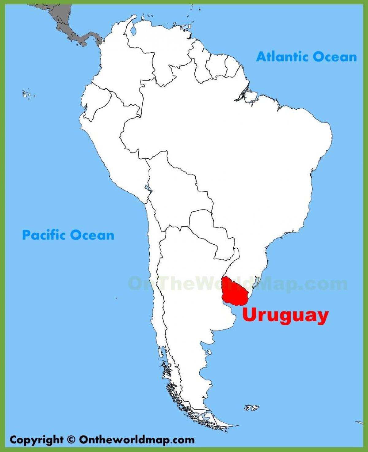 Mapa de Uruguai, américa do sur