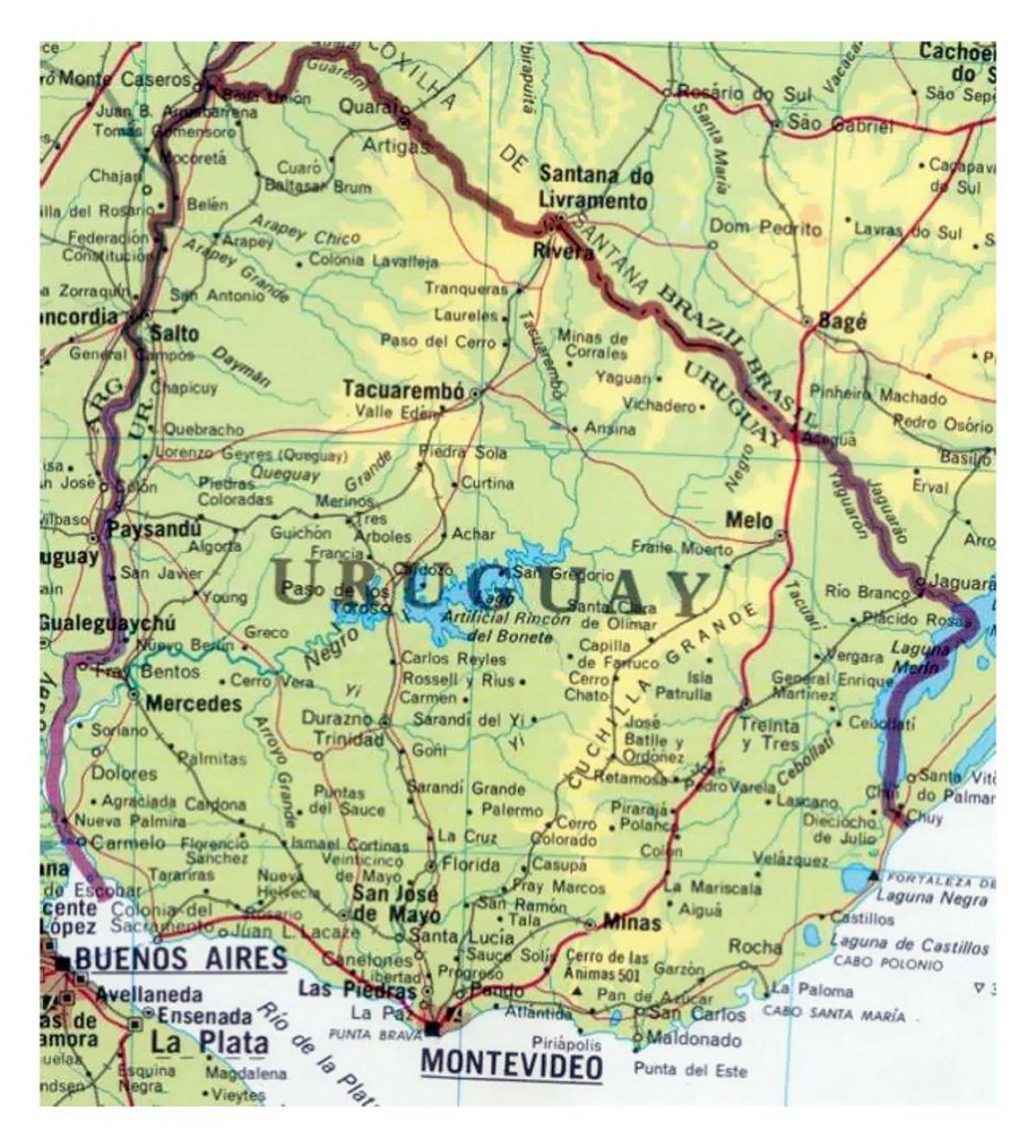 mapa de Uruguai