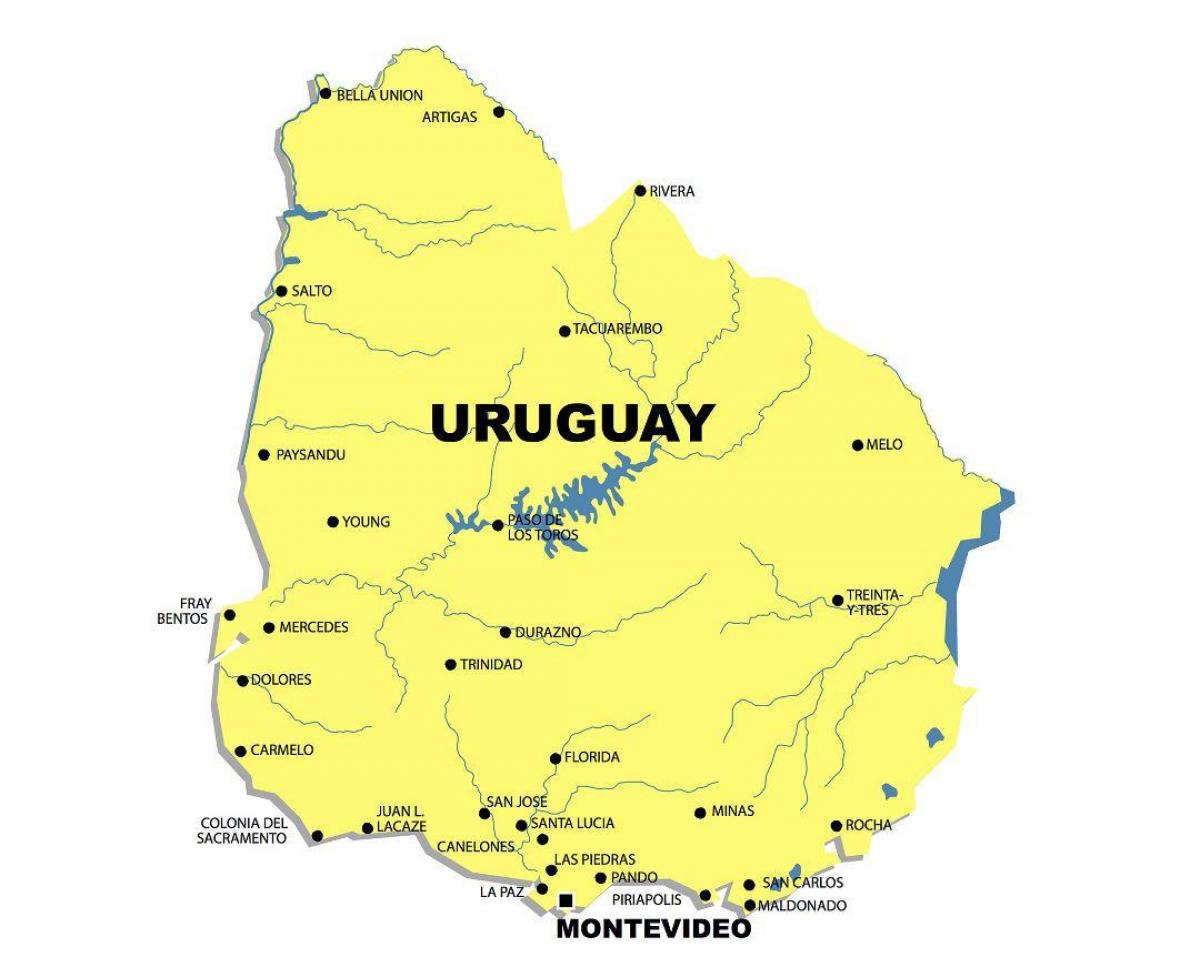 Mapa de Uruguai río