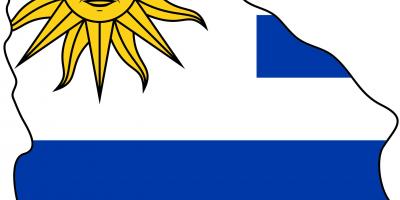 Mapa de Uruguai bandeira